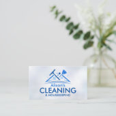 Professional House Cleaning Services Business Card Visitenkarte (Stehend Vorderseite)