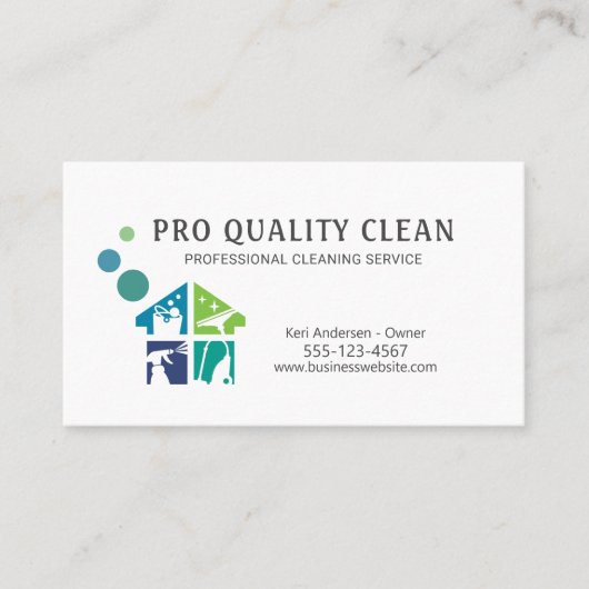 Professional House Cleaning Supply Cleaner Service Visitenkarte (Vorderseite)