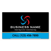 Professional HVAC Logo Heating & Air Conditioning Magnetische Visitenkarte (Vorderseite)