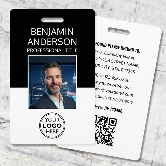 Professional ID Photo Logo Employee Staff Black Ausweis