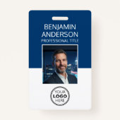 Professional ID Photo Logo Employee Staff Navy Ausweis (Vorderseite)
