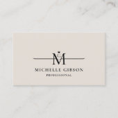 Professional Initial Crown Monogram Sand Marketing Visitenkarte (Vorderseite)