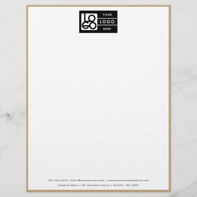Professional Kraft Border Business Logo Letterhead Briefbogen (Vorderseite)