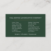 Professional Landscaper Lawn Service Visitenkarte (Rückseite)