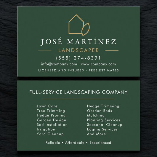 Professional Landscaper Lawn Service Visitenkarte