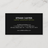 Professional Landscaping Green Grass Logo Black  Visitenkarte (Rückseite)