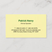 Professional Landscaping Green Home Visitenkarte (Rückseite)