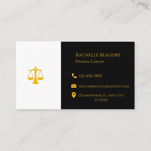 Professional Law & Justice Business Card  Visitenkarte (Rückseite)