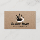 Professional Lawn Care & Landscaping Rustic Kraft Visitenkarte (Vorderseite)