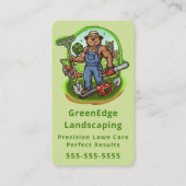 Professional Lawn Care Landscaping Service Green Visitenkarte (Vorderseite)