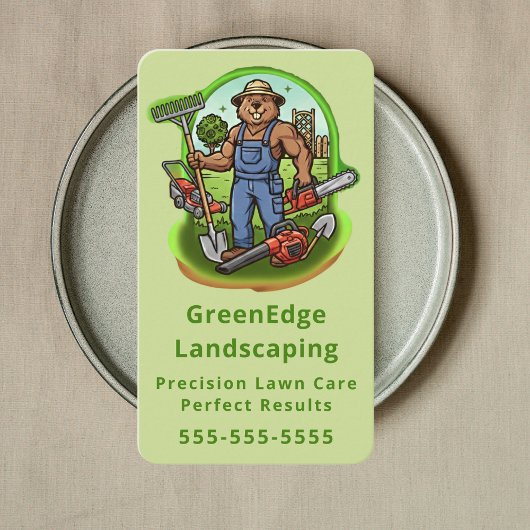 Professional Lawn Care Landscaping Service Green Visitenkarte
