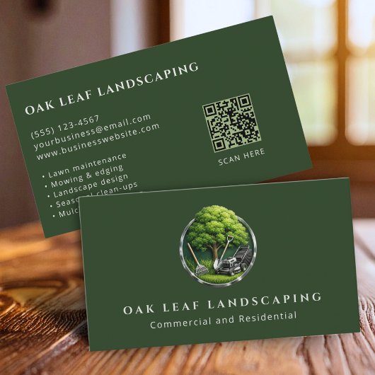 Professional Lawn Care Landscaping Service QR Code Visitenkarte