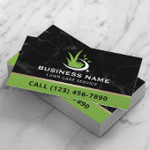 Professional Lawn Care Logo Modern Black Marble Visitenkarte