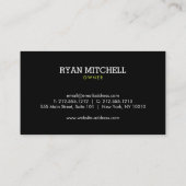 Professional Lawn Maintenance Grass Logo Black Visitenkarte (Rückseite)