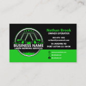 Professional Lawn Mowing Landscaping Green Black Visitenkarte (Vorderseite)