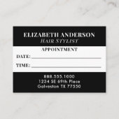 Professional Leopard Print Hair Stylist Visitenkarte (Rückseite)