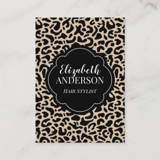 Professional Leopard Print Hair Stylist Visitenkarte (Vorderseite)