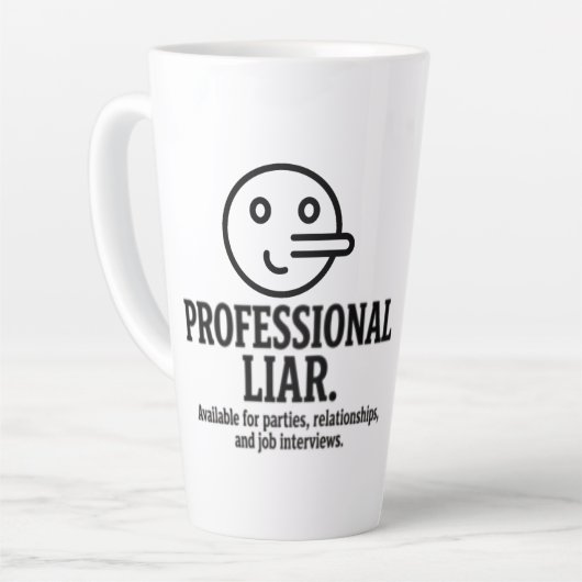 Professional Liar For Parties, Relationships & Job Milchtasse (Linke Ecke)