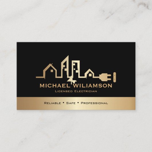 Professional Licensed Electrician Electrical Work Visitenkarte (Vorderseite)