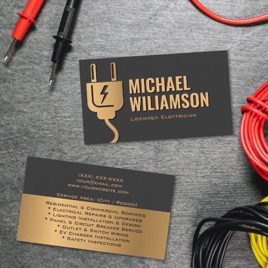 Professional Licensed Electrician Electrical Work Visitenkarte