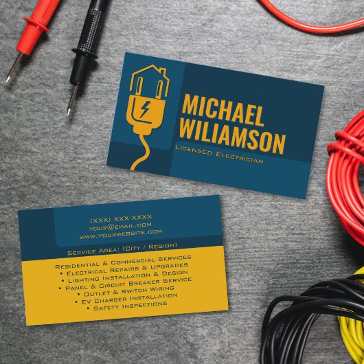 Professional Licensed Electrician Electrical Work Visitenkarte