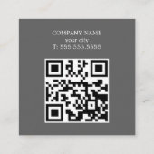 Professional Light Grey White Consultant QR code Quadratische Visitenkarte (Rückseite)