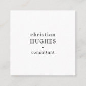 Professional Light Grey White Consultant QR code Quadratische Visitenkarte (Vorderseite)