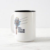 Professional Lineman Illustration Zweifarbige Tasse (Vorderseite Links)
