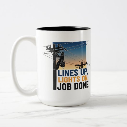 Professional Lineman  Proud Utility Worker Zweifarbige Tasse (Links)