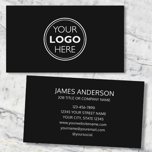 Professional Logo Business Card Minimalist Black Visitenkarte