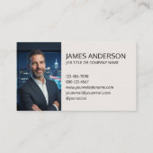 Professional Logo Photo Minimalist Off-White Visitenkarte (Rückseite)