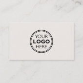 Professional Logo Photo Minimalist Off-White Visitenkarte (Vorderseite)