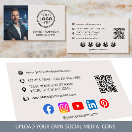 Professional Logo Photo Social Media QR Code Visitenkarte