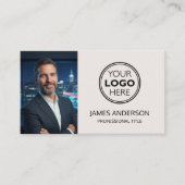 Professional Logo Photo Social Media QR Code Visitenkarte (Vorderseite)