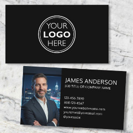 Professional Logo Profile Photo Minimalist Black Visitenkarte