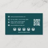 Professional Logo Profile Photo Social Media Teal Visitenkarte (Rückseite)