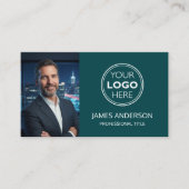 Professional Logo Profile Photo Social Media Teal Visitenkarte (Vorderseite)