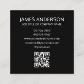 Professional Logo QR Code Minimalist Black Quadratische Visitenkarte (Rückseite)