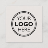 Professional Logo QR Code Minimalist Off-White Quadratische Visitenkarte (Vorderseite)