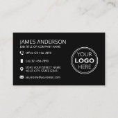 Professional Logo Social Media QR Code Black Visitenkarte (Vorderseite)