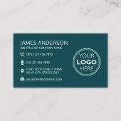 Professional Logo Social Media QR Code Green Visitenkarte (Vorderseite)
