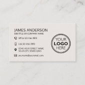 Professional Logo Social Media QR Code Off-White Visitenkarte (Vorderseite)