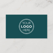 Professional Logo Social Media QR Code Teal Visitenkarte (Vorderseite)