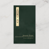 Professional Luxe Emerald Green Gold Business Card Visitenkarte (Vorderseite)
