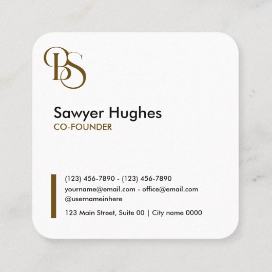 Professional Luxury Elegant Square Blue Summit Quadratische Visitenkarte (Rückseite)