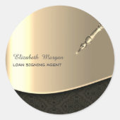 Professional Luxury Gold Pen Notary Runder Aufkleber (Vorderseite)