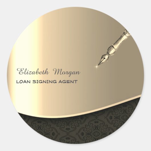 Professional Luxury Gold Pen Notary  Runder Aufkleber (Vorderseite)