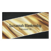 Professional Luxury Gold Ribbon Black Text Namenschild (Vorderseite)