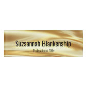 Professional Luxury Gold Ribbon Black Text Namenschild (Vorderseite)
