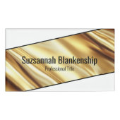 Professional Luxury Gold Ribbon Black Text Namenschild (Vorderseite)